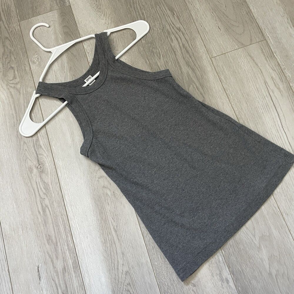 Toteme Tank Top organic cotton espera rib knit womens Gray xsmall classic basic